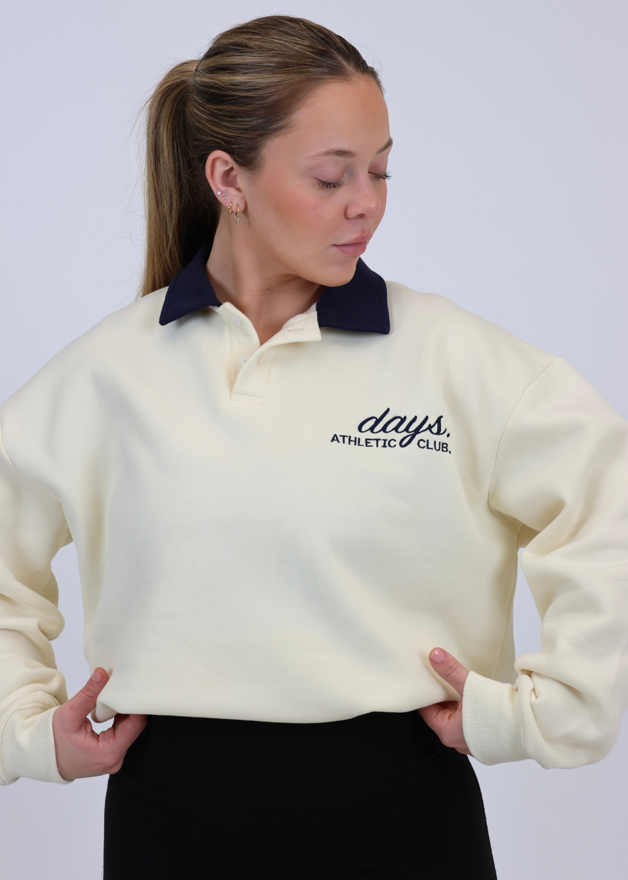 CLUB POLO SWEATER Soft Cream/ Navy